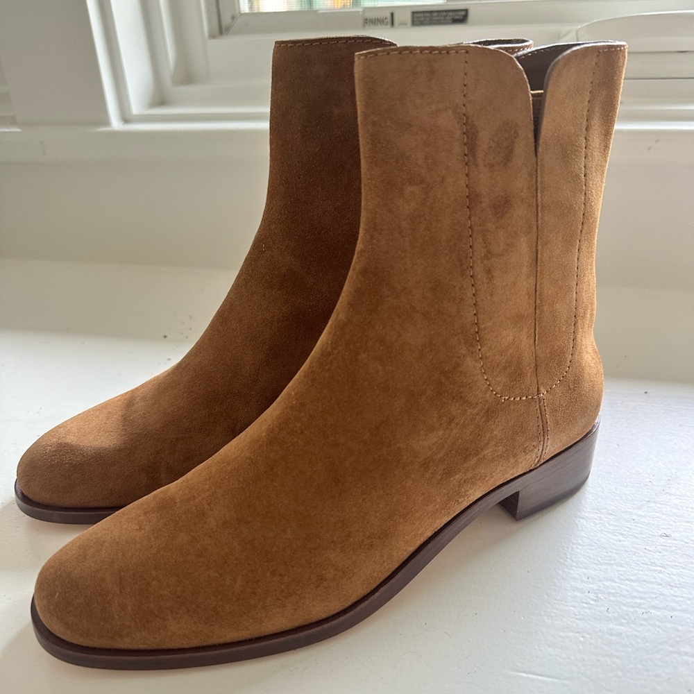 NEW NEVER WORN Loeffler Randall brown suede boots!